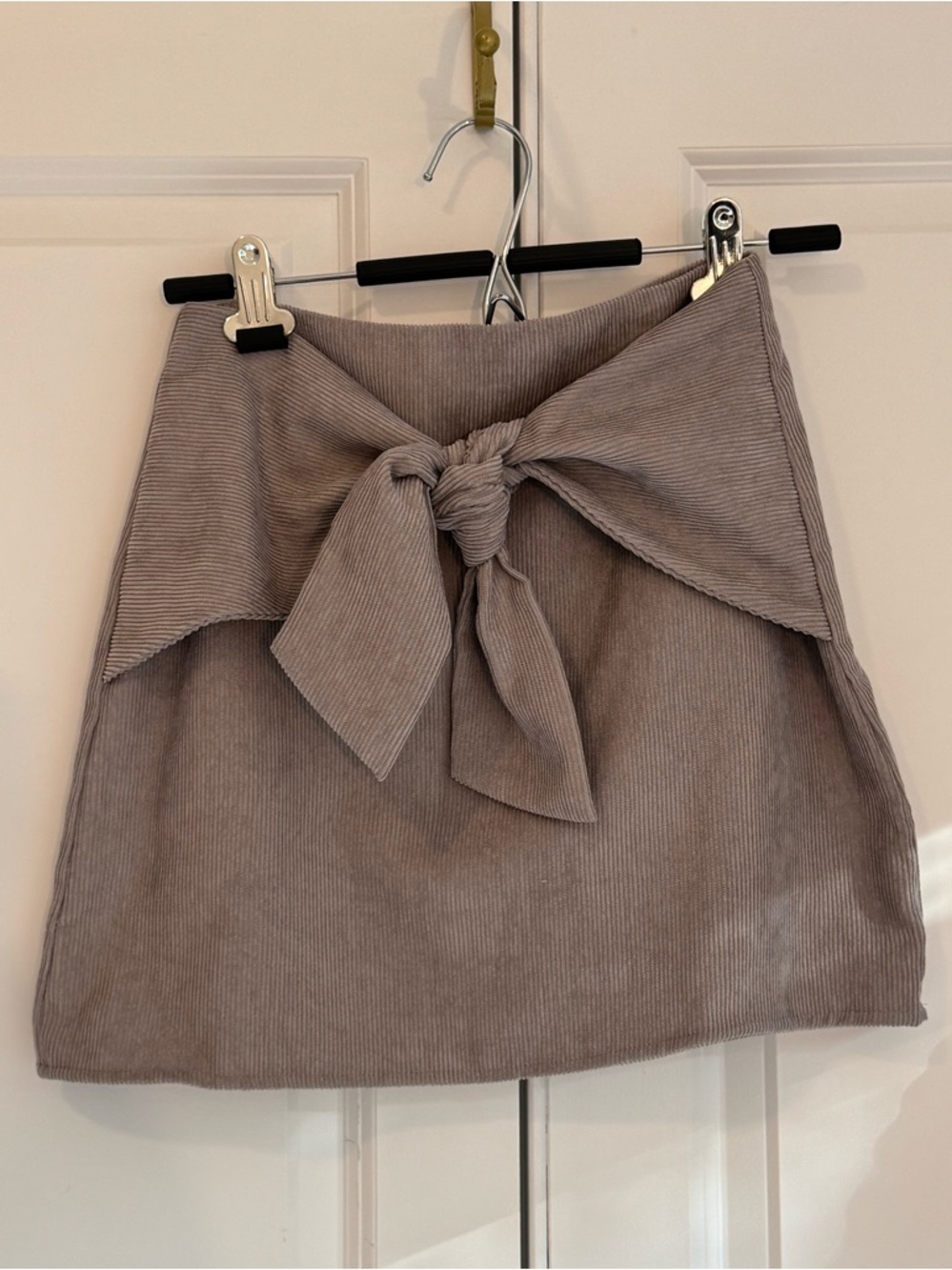 Altar'd State Gray Ribbed Tie-Front Mini Skirt - Picture 4 of 9